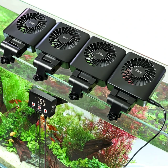 Main image of Smart Temp-Control Aquarium Cooling Fan for 30-60 Gal Fish Tanks