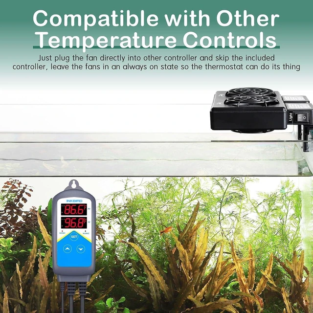 Alt view image 4 of 7 - Quiet 3-Head Aquarium Cooling Fan with Adjustable Speed & Timer Fish Tank Chiller for Axolotl Tank, Terrarium, Saltwater & Freshwater