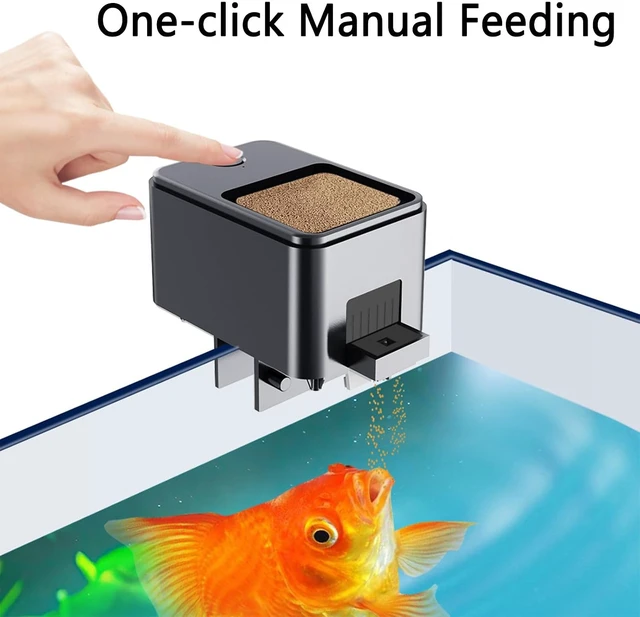 Alt view image 5 of 6 - WiFi Automatic Fish Feeder & Dispenser for Aquarium with App Timer, Remote Control, USB Power Suits Pelleted Fish Tank Food, Black