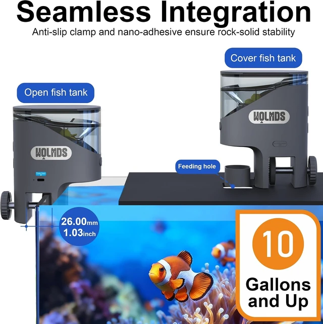 Alt view image 3 of 7 - WiFi Flakes Food Dispenser with Camera Automatic Fish Feeder for Aquarium