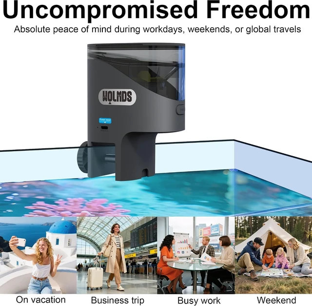 Alt view image 6 of 7 - WiFi Flakes Food Dispenser with Camera Automatic Fish Feeder for Aquarium