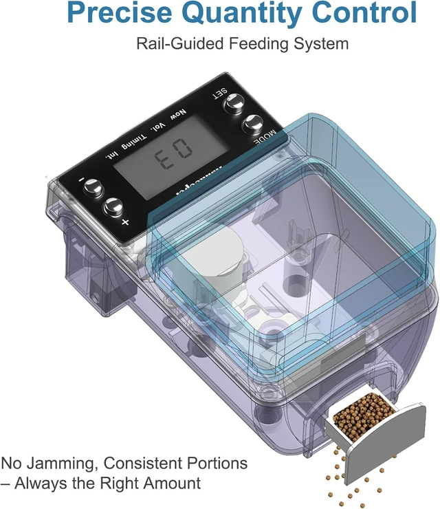 Alt view image 7 of 7 - Rechargeable Automatic Fish Feeder with 3 Feeding Modes, USB Powered