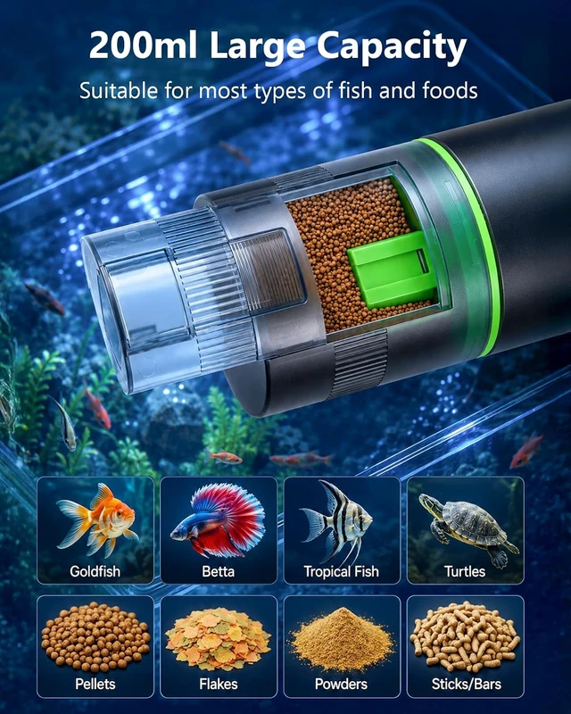 Alt view image 7 of 7 - WiFi Aquarium Fish Feeder with Automatic Dispensing & Temperature Monitoring