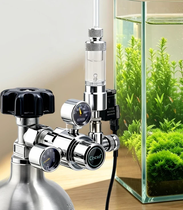 Alt view image 2 of 7 - R100S Dual-Gauge Aquarium CO2 Regulator with Solenoid & Bubble Counter