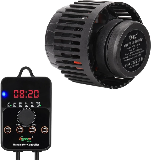 Main image of 1500 GPH Adjustable-Flow Aquarium Wave Maker, 24V DC Quiet Magnetic Pump with Controller & Fish Guard for 20-100 Gallon Saltwater & Freshwater Tanks