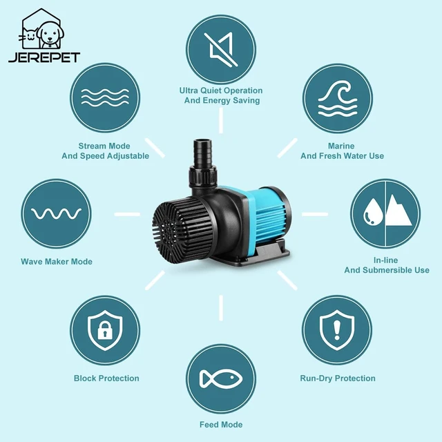 Alt view image 2 of 6 - 1850 GPH 55W Aquarium Water Pump, 24V DC Submersible & Inline Return Pump with Controller, 16FT Cord for Fish Tanks, Fountains, Sump, Hydroponics, Ponds, Freshwater & Marine