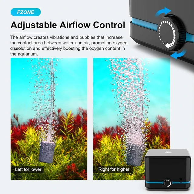 Alt view image 4 of 6 - Ultra-Quiet Dual-Outlet Aquarium Air Pump with Air Stones Oxygen Aerator