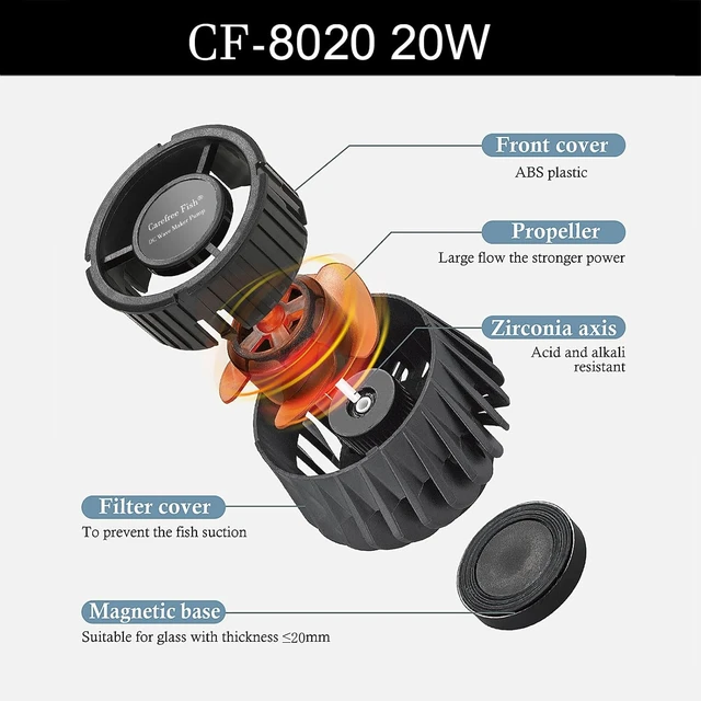 Alt view image 2 of 7 - 3600 GPH DC24V Magnetic Wave Maker for Aquarium, 20W