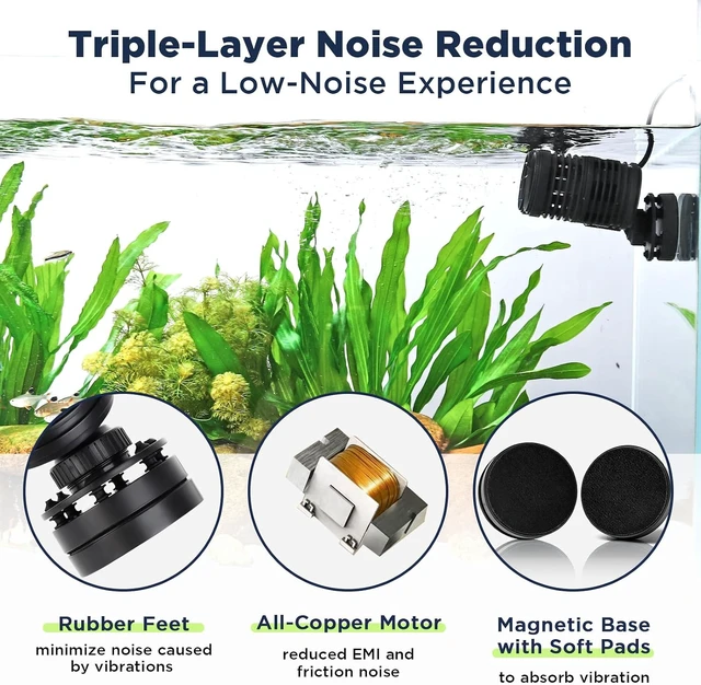 Alt view image 4 of 7 - 2114 GPH Aquarium Wave Maker, Submersible Circulation Pump with Magnetic Mount for 60-150 Gallon Tanks Freshwater & Saltwater