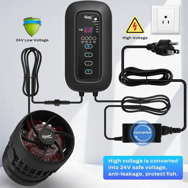 Alt view image 4 of 6 - Powerful DC Wave Maker with Adjustable Flow Frequency & 4 Wave/Night/Feed Modes Quiet Aquarium Circulation Pump with Magnetic Holder & Display Controller