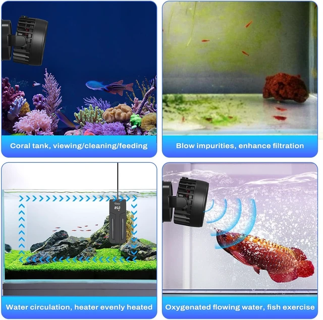 Alt view image 6 of 6 - Powerful DC Wave Maker with Adjustable Flow Frequency & 4 Wave/Night/Feed Modes Quiet Aquarium Circulation Pump with Magnetic Holder & Display Controller