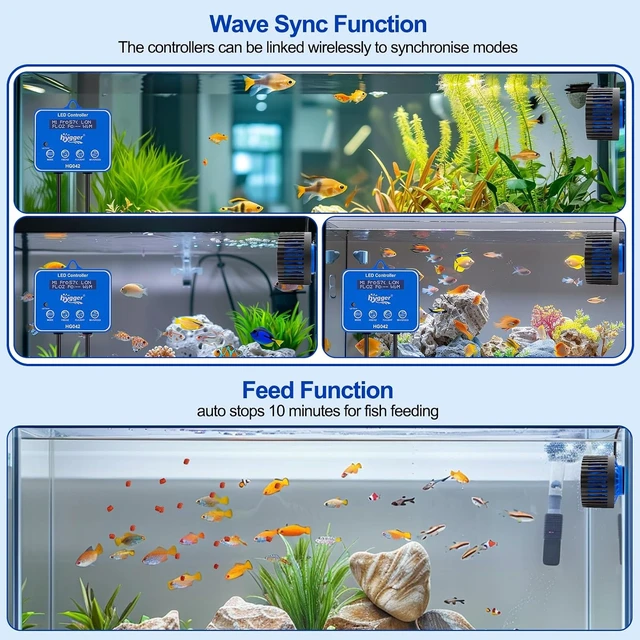 Alt view image 4 of 7 - 3400 GPH Strong Magnetic DC Wave Maker with Guard & Controller Adjustable Aquarium Circulation Pump for 75-220 Gallon Freshwater & Saltwater Tanks
