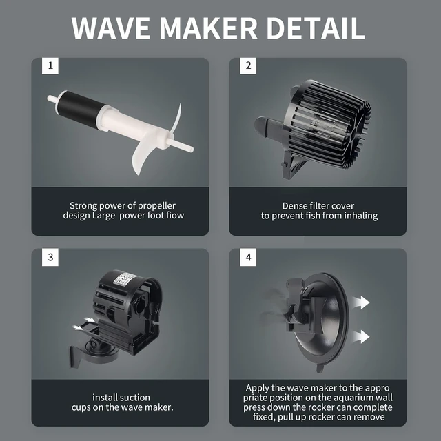 Alt view image 3 of 7 - 360° Wave Maker 6340 GPH Aquarium Circulation Pump