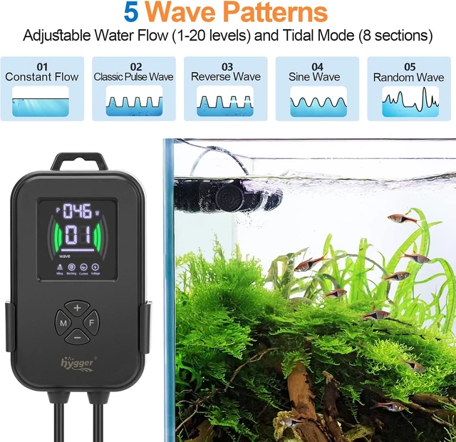 Alt view image 3 of 7 - 2000 GPH Crossflow Gyre Wavemaker with Adjustable Direction & Flow, 5 Wave Modes & Tidal Mode Magnetic Circulation Pump with Controller for Saltwater Coral Reef Tanks