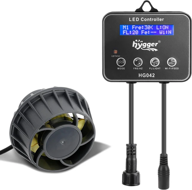 Main image of 2114 GPH DC 24V 10W Ultra-Quiet Inverter Wavemaker with LED Controller & Magnetic Base Submersible Circulation Pump for 30-75 Gal Freshwater & Saltwater Tanks