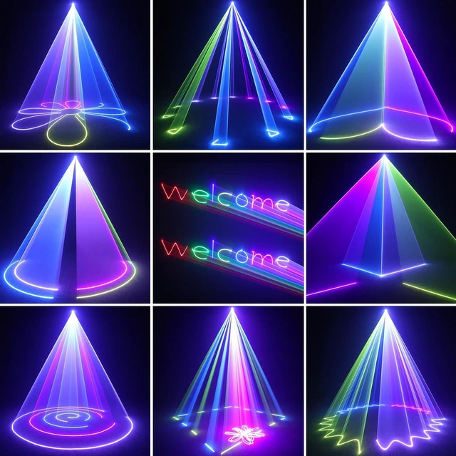 Alt view image 2 of 7 - 3D Animation DJ Party Laser Light with Multiple Control Functions Manual Graffiti, Text Playback & Personalized Programming for DJ Parties, KTV Bars & Events2PCS