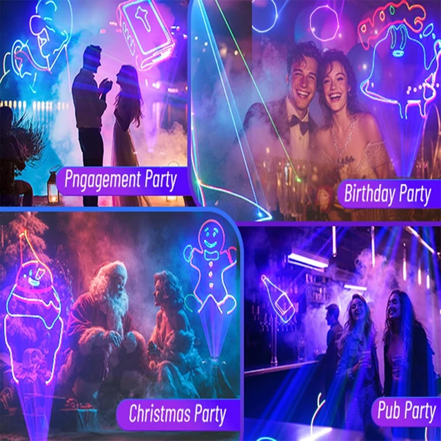 Alt view image 4 of 7 - App-Controlled 3D Animation Laser Projector DJ Party Light Show
