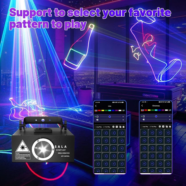 Alt view image 5 of 7 - App-Controlled 3D Animation Laser Projector DJ Party Light Show