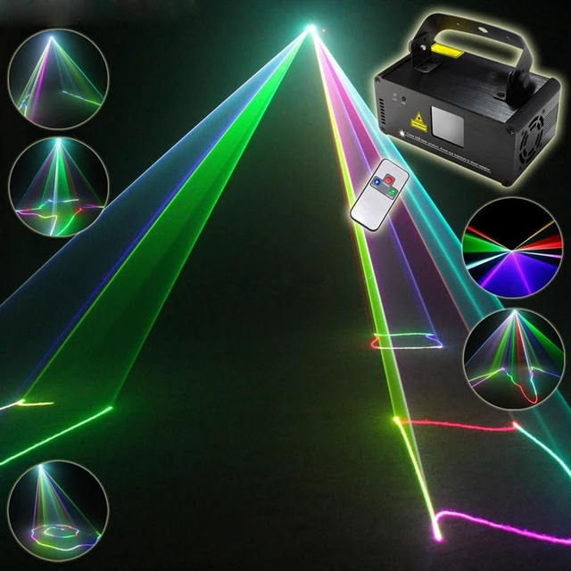 Main image of Professional RGB Laser Party Lights with DMX512 Remote Control & Sound Activation Beam Effect Projector Lighting for Shows, KTV, Bars, Clubs, Dances & Mobile DJs