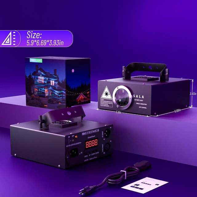 Alt view image 7 of 7 - App-Controlled 3D Animation Laser Projector DJ Party Light Show