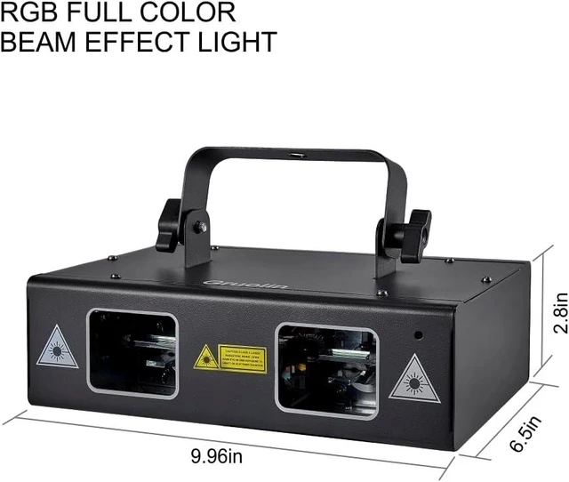 Alt view image 4 of 6 - RGB Full-Color Laser Stage Light with Music Sound Activation & DMX Control DJ Party Patterns Projector for Parties, Discos, Bars, Clubs & Stages