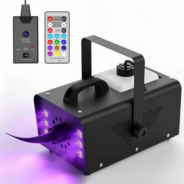 Main image of 1200W Snow Machine with 6 LEDs & Remote Indoor/Outdoor Christmas Party Snow Maker