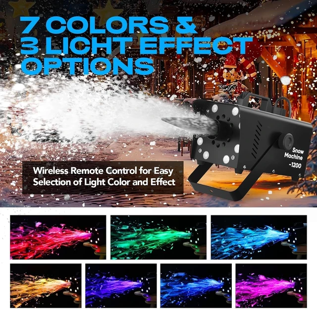 Alt view image 2 of 7 - 1200W Snow Machine for Indoor & Outdoor Use