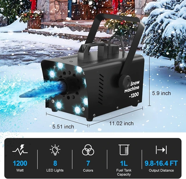 Alt view image 3 of 7 - 1200W Snow Machine for Indoor & Outdoor Use