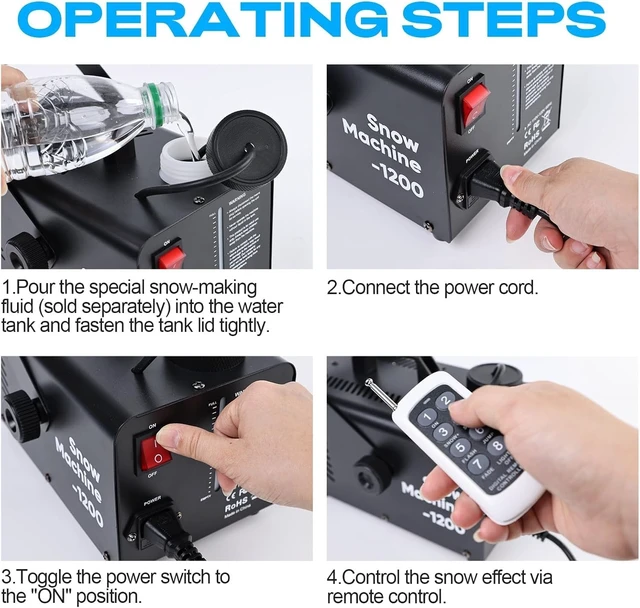 Alt view image 5 of 7 - 1200W Snow Machine for Indoor & Outdoor Use