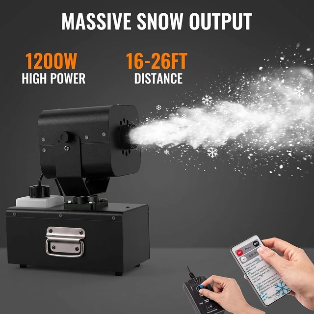 Alt view image 2 of 7 - 1200W Snow Machine with 90° Oscillation & Remote Indoor & Outdoor