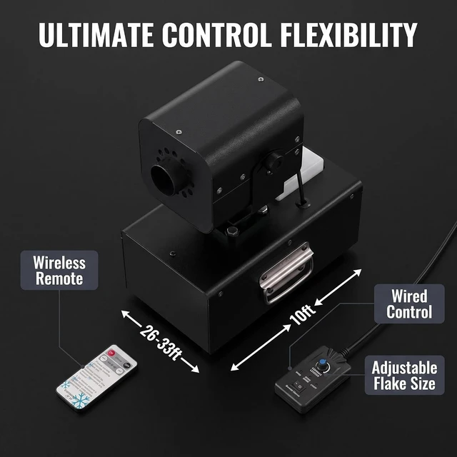 Alt view image 3 of 7 - 1200W Snow Machine with 90° Oscillation & Remote Indoor & Outdoor