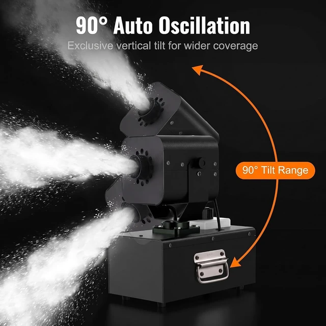 Alt view image 6 of 7 - 1200W Snow Machine with 90° Oscillation & Remote Indoor & Outdoor