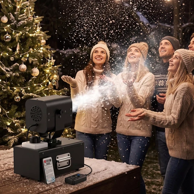 Alt view image 7 of 7 - 1200W Snow Machine with 90° Oscillation & Remote Indoor & Outdoor