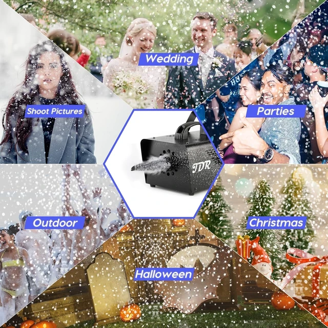Alt view image 6 of 7 - 800W Snowflake Maker with Wireless Remote & Auto Mode Snow Machine for Parties