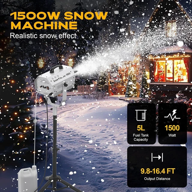 Alt view image 2 of 7 - 1500W Outdoor Snow Machine with LED Remote Control Party Snow Maker