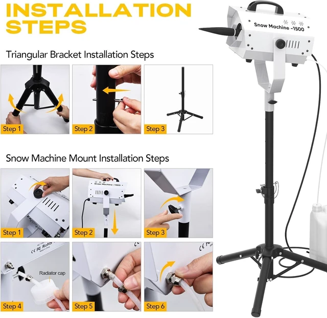 Alt view image 4 of 7 - 1500W Outdoor Snow Machine with LED Remote Control Party Snow Maker