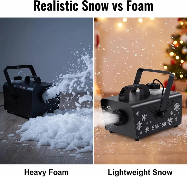 Alt view image 4 of 7 - 650W Snow Machine with Remote Fake Snow Maker for Christmas Parties