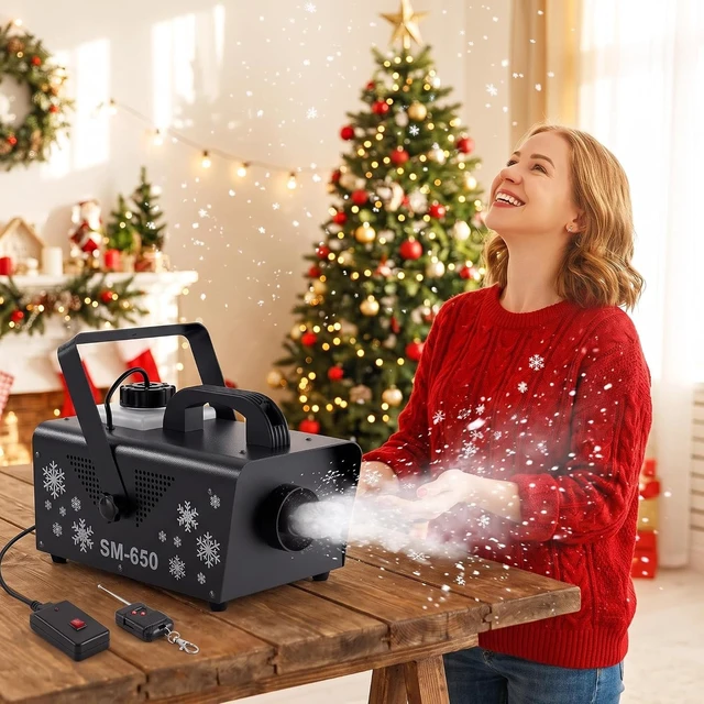 Alt view image 7 of 7 - 650W Snow Machine with Remote Fake Snow Maker for Christmas Parties