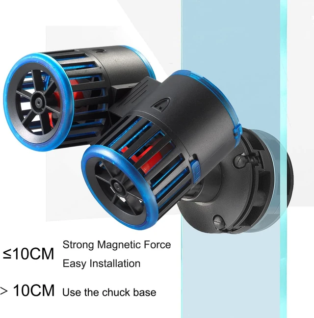 Alt view image 5 of 7 - 5400 GPH Magnetic Dual Powerheads, 25W Quiet Strong Submersible Circulation Pump & Wave Maker for 30~300 Gal Freshwater & Saltwater Tanks
