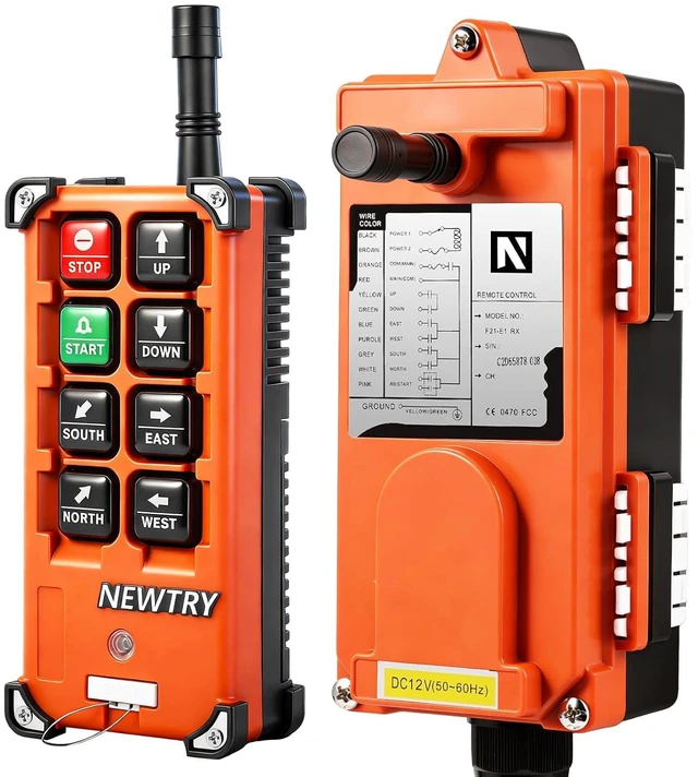 Main image of 8-Button 12V Wireless Crane Remote Control Industrial Channel Electric Lift Hoist Transmitter & Receiver (A Transmitter + 12V Receiver)