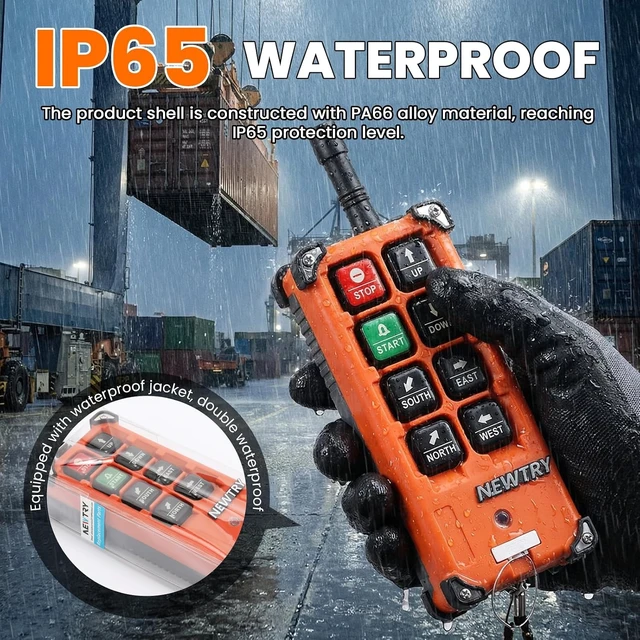 Alt view image 2 of 7 - 8-Button 12V Wireless Crane Remote Control Industrial Channel Electric Lift Hoist Transmitter & Receiver (A Transmitter + 12V Receiver)