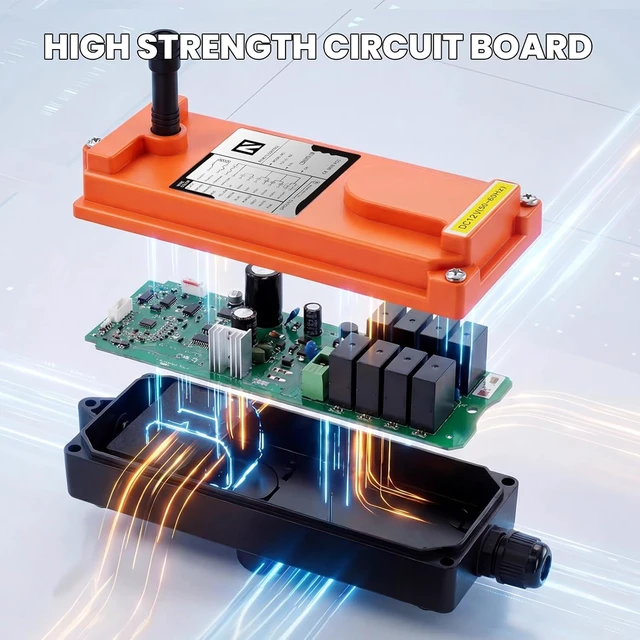 Alt view image 4 of 7 - 8-Button 12V Wireless Crane Remote Control Industrial Channel Electric Lift Hoist Transmitter & Receiver (A Transmitter + 12V Receiver)