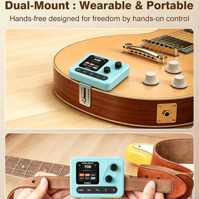 Alt view image 5 of 7 - Electric Guitar Multi-Effects Pedal with IR Cabinet Simulation, Amp Modeling & USB OTG Recording Headphone Output for Live & Studio Use
