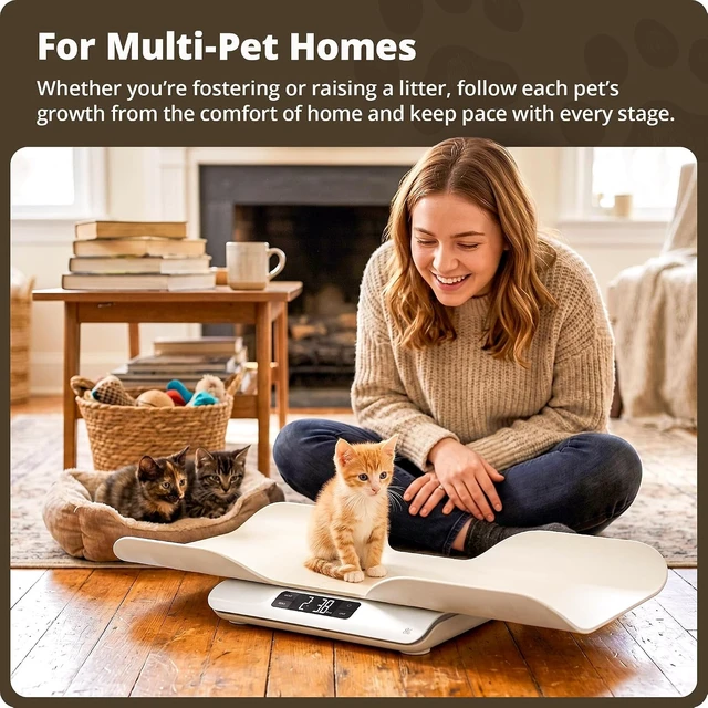 Alt view image 2 of 7 - Digital Pet Scale for Cats, Dogs & Small Animals Wiggle-Proof Design