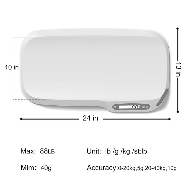 Alt view image 3 of 6 - Digital Pet Scale for Small Dogs & Cats, 40g-88 Lb Measuring Range Suitable for Puppies, Kittens & Adult Animals