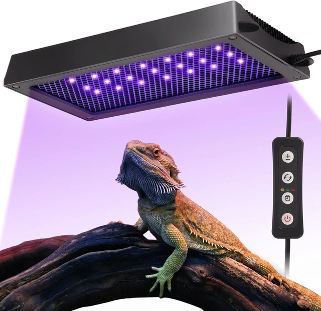 Main image of 24W Dimmable LED UVB Reptile Light, 5.0-20.0 UVA UVB Lamp with Timer & 3 Modes, 6500K Daylight for Bearded Dragons, Chameleons, Turtles, Lizards, Geckos & Snakes, 10-40 Gallon