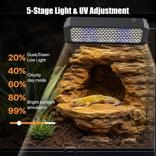 Alt view image 4 of 7 - 8-Inch Dimmable LED UVB Reptile Light with Auto Timer