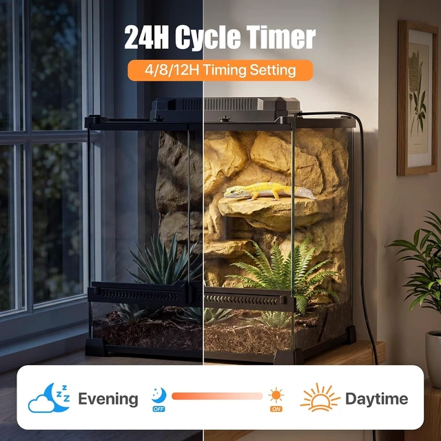 Alt view image 5 of 7 - 8-Inch Dimmable LED UVB Reptile Light with Auto Timer