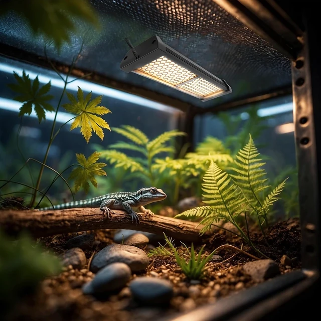 Alt view image 6 of 6 - Dimmable 8W LED Reptile UVB Lamp, 8000-Hour UVB Duration, Adjustable 4/8/12-Hour Cycles for Gecko, Chameleon & Bearded Dragon, M Size