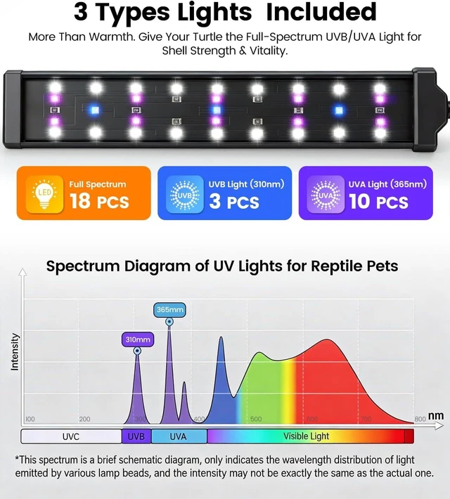 Alt view image 3 of 7 - 10.0 UVB Reptile Light with Timer for Turtle & Bearded Dragon